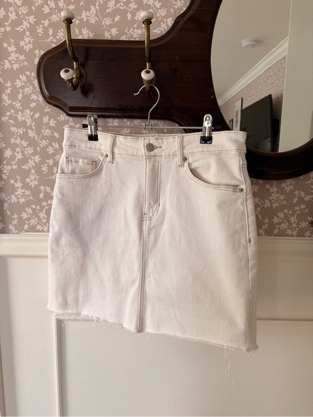 White Denim Skirt